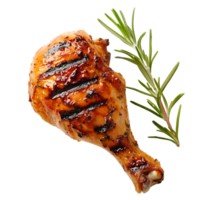 gegrillt Hähnchen Bein gegen transparent Hintergrund png