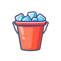 Ice bucket colored flat icon against transparent background Generated by Ai png
