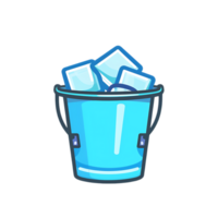Ice bucket colored flat icon against transparent background Generated by Ai png