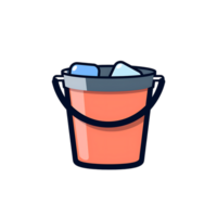 Ice bucket colored flat icon against transparent background Generated by Ai png