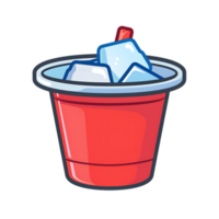 Ice bucket colored flat icon against transparent background Generated by Ai png