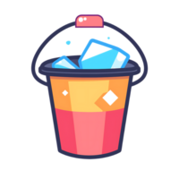 Ice bucket colored flat icon against transparent background Generated by Ai png