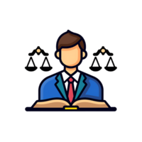 Lawyer icon against transparent background generated by Ai png