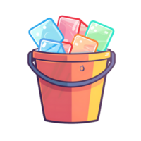 Ice bucket colored flat icon against transparent background Generated by Ai png