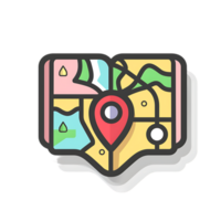 Itinerary Planning icon against transparent background Generated by Ai png