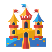 Jumping castle icon against transparent background generated by Ai png