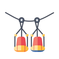 zip line icon against transparent background generated by Ai png