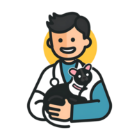 Veterinarian icon against transparent background generated by Ai png