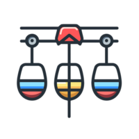 zip line icon against transparent background generated by Ai png