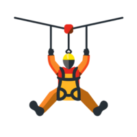 zip line icon against transparent background generated by Ai png