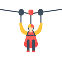 zip line icon against transparent background generated by Ai png