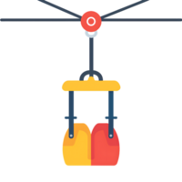 zip line icon against transparent background generated by Ai png