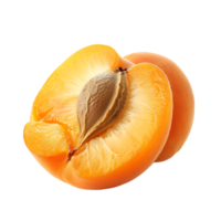 Opened apricot isolated over transparent background png
