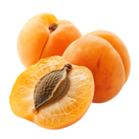 Opened apricot isolated over transparent background png
