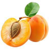 Opened apricot isolated over transparent background png