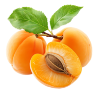 Opened apricot isolated over transparent background png