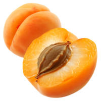 Opened apricot isolated over transparent background png