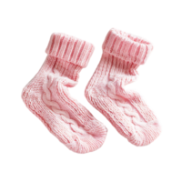 Pink socks for the baby over transparent background png