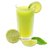 Mockup Portion of fresh made lime juice isolated over transparent background png