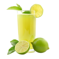 Mockup Portion of fresh made lime juice isolated over transparent background png