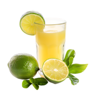 Mockup Portion of fresh made lime juice isolated over transparent background png