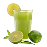 Mockup Portion of fresh made lime juice isolated over transparent background png