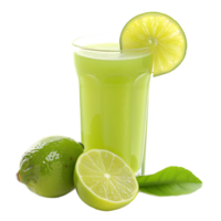 Mockup Portion of fresh made lime juice isolated over transparent background png