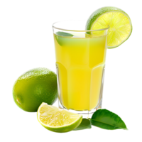 Mockup Portion of fresh made lime juice isolated over transparent background png