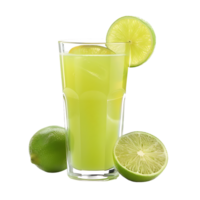 Mockup Portion of fresh made lime juice isolated over transparent background png