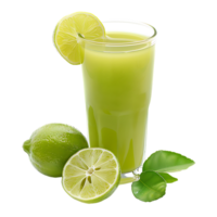 Mockup Portion of fresh made lime juice isolated over transparent background png