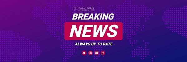 World Breaking News Header Social Media template