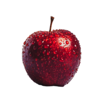 Red wet apple over transparent background png