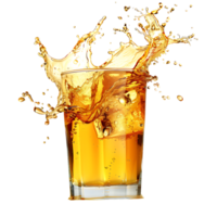 Mockup Splash of liquid in glass isolated over transparent background png