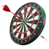 Dart board for target with bullseye arrow 3d icon on transparent background generated Ai png