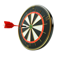 Dart board for target with bullseye arrow 3d icon on transparent background generated Ai png