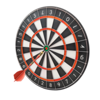 Dart board for target with bullseye arrow 3d icon on transparent background generated Ai png