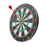 Dart board for target with bullseye arrow 3d icon on transparent background generated Ai png