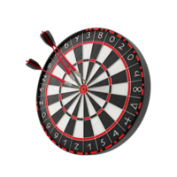 Dart board for target with bullseye arrow 3d icon on transparent background generated Ai png