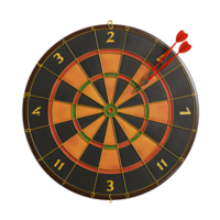 Dart board for target with bullseye arrow 3d icon on transparent background generated Ai png