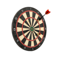 Dart board for target with bullseye arrow 3d icon on transparent background generated Ai png