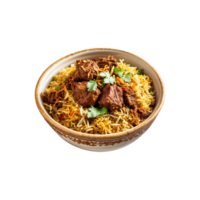 Aromatic Feast Delicious Beef Biryani Isolated on a Transparent Background png