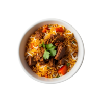 Ramadan Feast Delicious Beef Biryani Isolated on a Transparent Background png