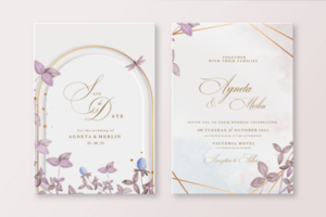 Geometric Wedding Invitation Template psd