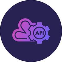 Api Glyph Gradient Circle Icon Design vector