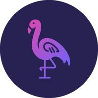 Flamingo Glyph Gradient Circle Icon Design vector