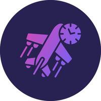 Delayed Glyph Gradient Circle Icon Design vector