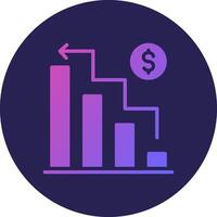 Growth Glyph Gradient Circle Icon Design vector