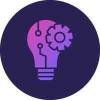 Idea Glyph Gradient Circle Icon Design vector