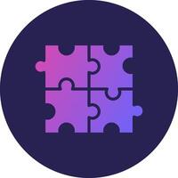 Puzzle Glyph Gradient Circle Icon Design vector