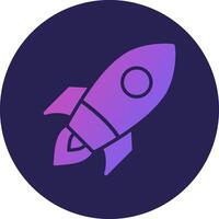 Rocket Glyph Gradient Circle Icon Design vector